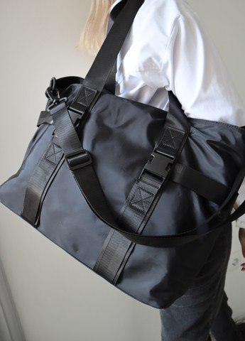 Сумка / Жіноча сумка / Текстильна сумка / Дорожня сумка / MAGICBAG однотонна чорна спортивна