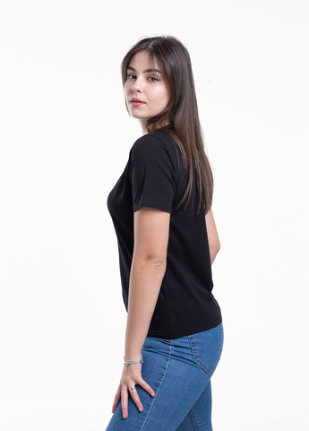 Чорна всесезон футболка жіноча Наталюкс 41-2357
