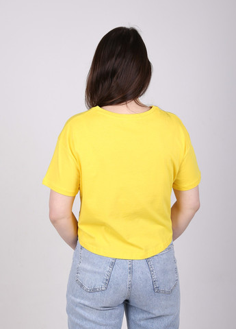 Топ женский желтый короткий широкий с надписью Whitney свободная (257973568)