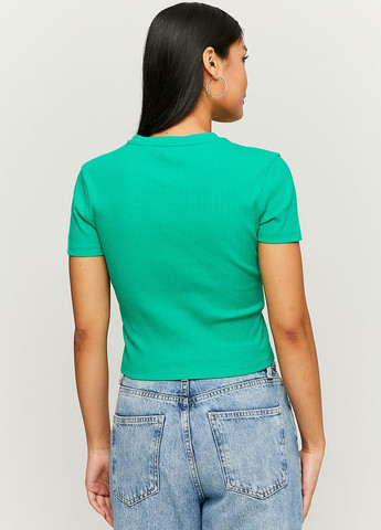 Зеленая всесезон футболка Tally Weijl Basic T-Shirts - KNITTED BASIC TOP