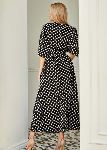Черное повседневный летняя модель платья в горошек Jadone Fashion в горошек