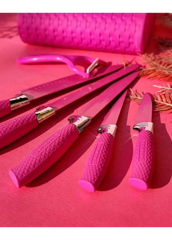 Набір ножів EB-11025-Pink 7 предметів рожевий Edenberg комбінований,