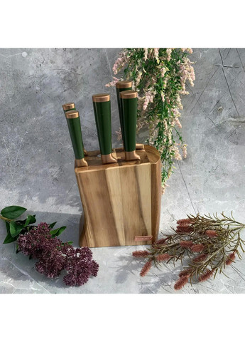 Набор ножей EB-11029-Green 7 предметов зеленый Edenberg комбинированные,