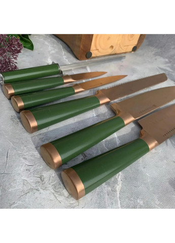 Набір ножів EB-11029-Green 7 предметів зелений Edenberg комбінований,