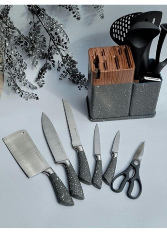 Набір ножів EB-11098-Grey 12 сірий предметів Edenberg комбінований,