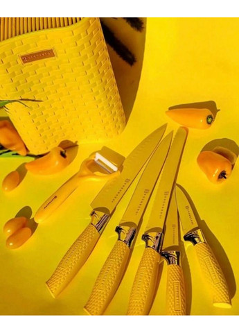 Набор ножей EB-11025-Yellow 7 предметов желтый Edenberg комбинированные,