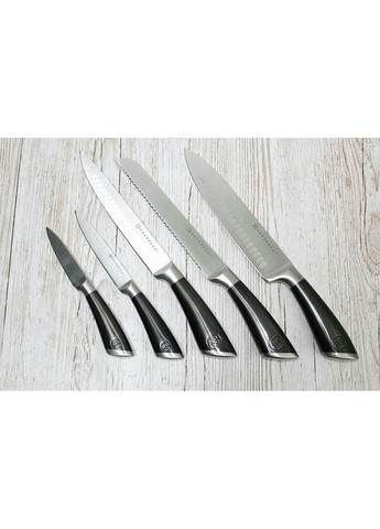 Набір ножів EB-11002-Grey 6 предметів сірий Edenberg комбінований,