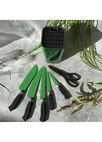 Набор ножей EB-11027-Green 7 предметов зеленый Edenberg комбинированные,