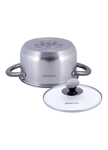 Каструля з кришкою KM-4921 2 л 18 см Kamille (258259649)