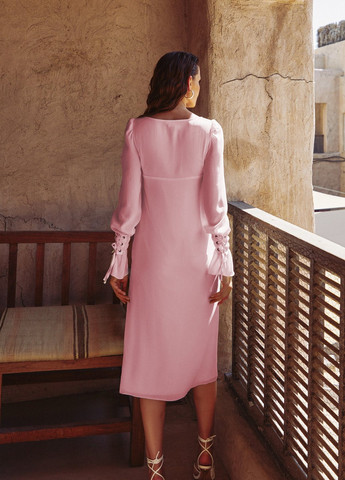 Рожева повсякденний романтичне шифонове плаття Gepur однотонна