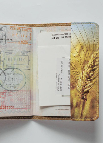 Обложка на паспорт гражданина Украины загранпаспорт I love Ukraine - пшеница (эко-кожа) Я люблю Украину! Po Fanu (257985269)