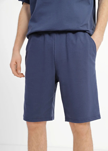 Синій літній комплект для чоловіків футболка та шорти з шортами Роза