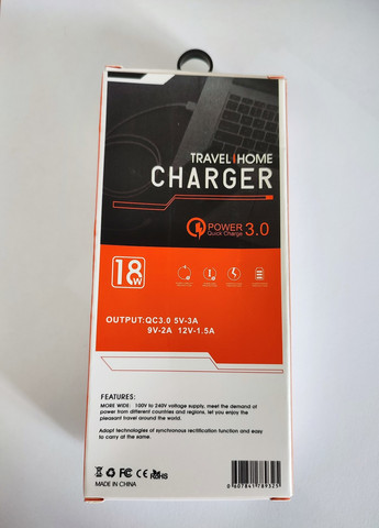 Зарядное устройство для телефона QC 3.0 черный No Brand (258000222)