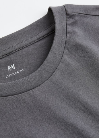 Сіра базова футболка з коротким рукавом H&M regular fit