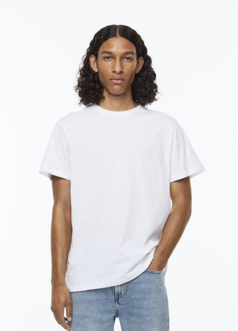 Белая базовая футболка H&M regular fit