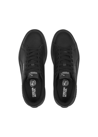 Черные детские кроссовки smash 3.0 leather sneakers youth Puma