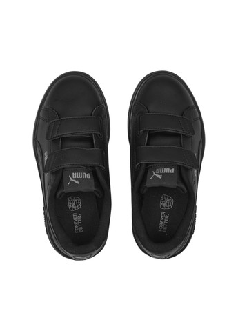 Черные детские кроссовки smash 3.0 leather v sneakers kids Puma