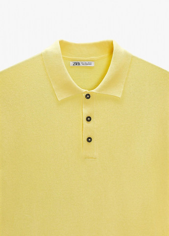 Желтая футболка поло текстурированная Zara 0304 401 YEL
