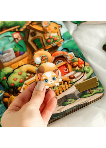 Деревянный пазл-вкладыш "Где чей домик на дереве?" трехслойный 23х31х1 см No Brand (258032839)