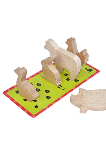 Дерев'яний ігровий набір "Фігурки тварин" 17 деталей 28х6, 5х20 см No Brand (258032867)