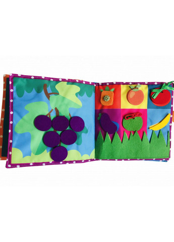 Текстильна розвиваюча книга для малюків "Сонечко" 22х22х6 см Bambini (258033343)