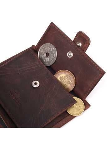 Невеликий чоловічий гаманець у вінтажній шкірі 9,5х11х2,5 см Karya (258031385)