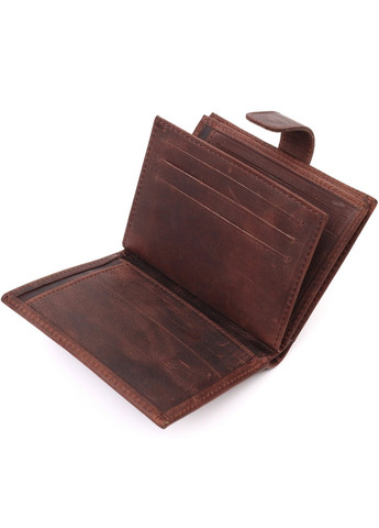 Невеликий чоловічий гаманець у вінтажній шкірі 9,5х11х2,5 см Karya (258031385)