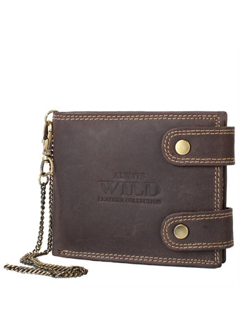 Шкіряний гаманець чоловічий 12х10х2 см Always Wild (258031315)