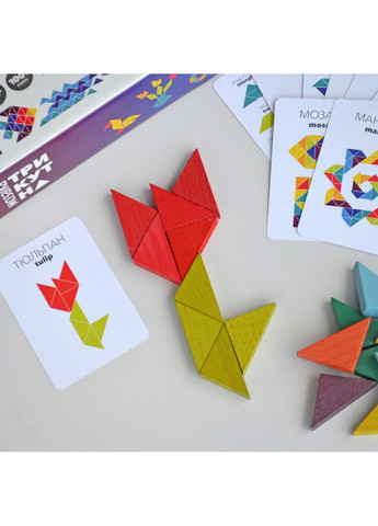 Дерев'яна гра "Трикутна мозаїка" 22х17х6 см No Brand (258031700)