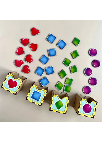 Дерев'яна настільна гра "Фігури" сортер-комодик 24х15х6 см No Brand (258032845)