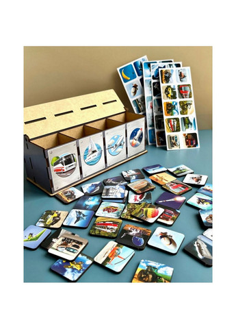 Настольная развивающая игра "Виды транспорта" комодик-сортер 8х23х9 см No Brand (258032866)