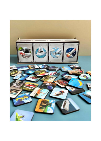 Настольная развивающая игра "Виды транспорта" комодик-сортер 8х23х9 см No Brand (258032866)