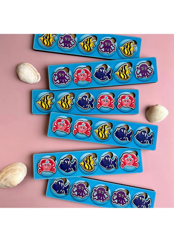 Дерев'яна настільна гра "Морські жителі-1" сортер-комодик 24х15х6 см No Brand (258031752)