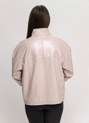 Светло-бежевая демисезонная женская кожаная куртка весна Fabio Monti