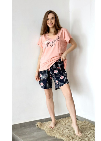 Комбінована батальна жіноча піжама з шортами та футболкою футболка + шорти Vienetta