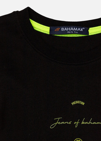 Черная летняя футболка для мальчика Bahamax