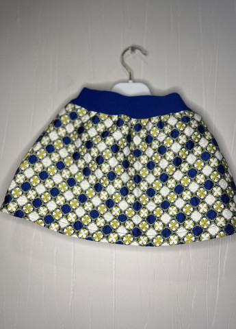 Сине-желтая кэжуал однотонная юбка Deloras