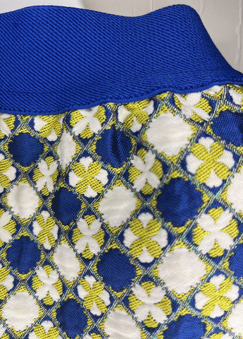 Сине-желтая кэжуал однотонная юбка Deloras