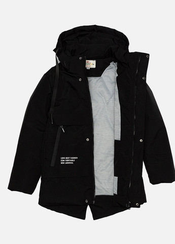Черная демисезонная куртка демисезонная для мальчика парка No Brand