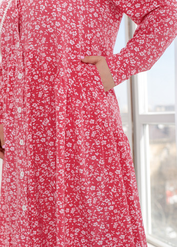 Розовое кэжуал сукня Minova с цветочным принтом