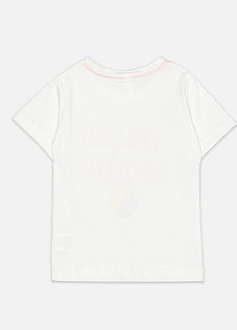 Біла літня футболка короткий рукав для дівчинки Difa