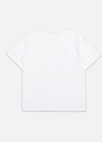 Біла літня футболка короткий рукав для дівчинки Jak Pani