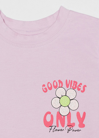 Сиреневая летняя футболка регуляр для девочки Miss Feriha