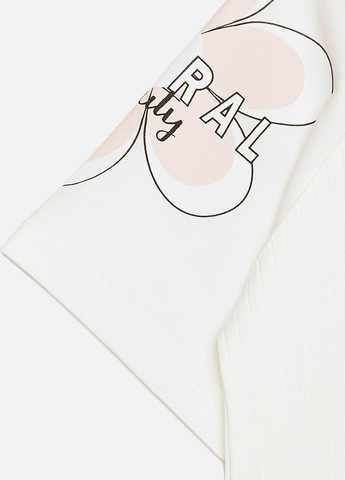 Молочная летняя футболка короткий рукав для девочки Miss Feriha