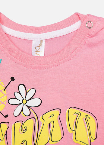 Розовая летняя футболка для девочки Difa