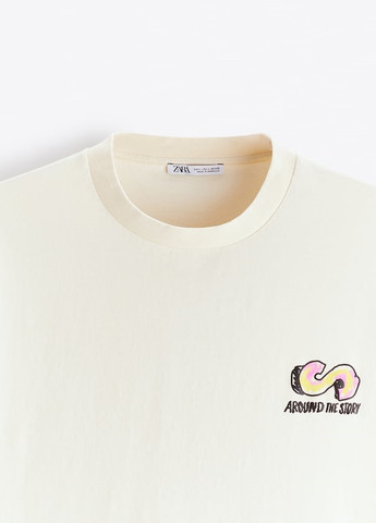Молочная футболка Zara