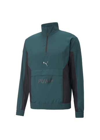 Зелена демісезонна куртка fit woven half-zip training jacket men Puma