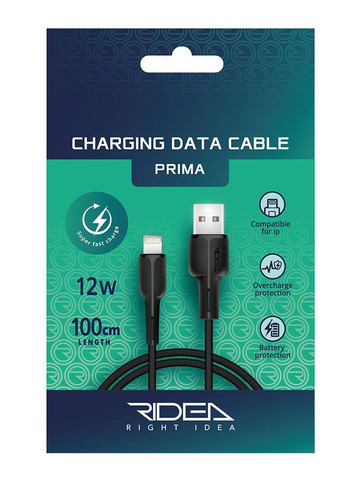 Кабель для зарядки и передачи данных Ridea RC-M131 Prima 12W USB to Lightning Черный No Brand (258080001)