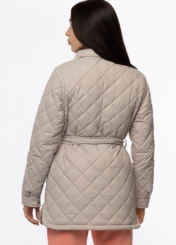 Молочная демисезонная женская стеганная куртка No Brand