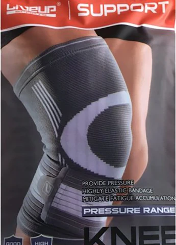 Фіксатор коліна KNEE SUPPORT сірий, білий S LiveUp (258147550)